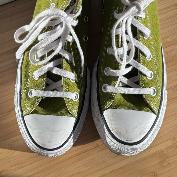 Olive Green Converse All Star High-Top Sneakers - Picture 7 of 9